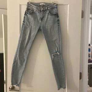 Light wash denim jeans
